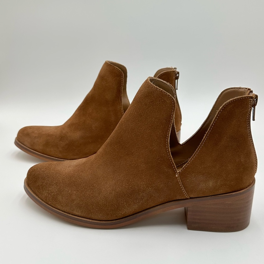 Steve Madden Brown Suede Cutout Ankle Booties